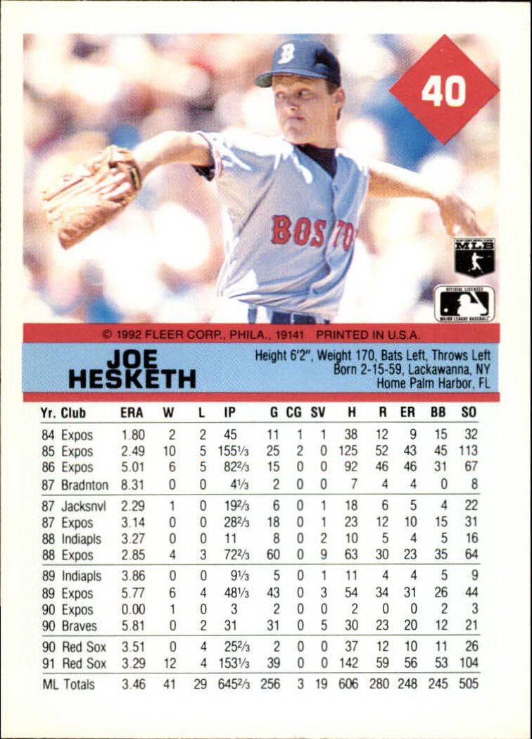 A2094- 1992 Fleer Baseball Card #s 1-250 +Rookies -You Pick- 15+ FREE US SHIP - Picture 81 of 495