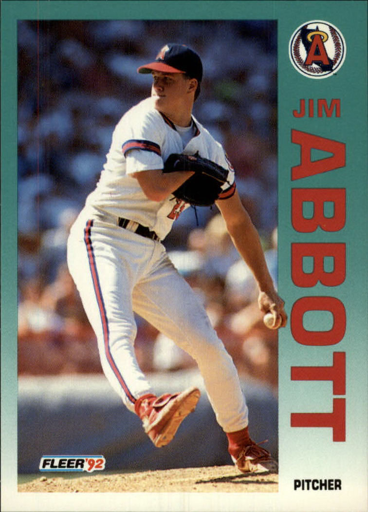 1991 Fleer Baseball Card # 305 JIM ABBOTT California Angels MLB