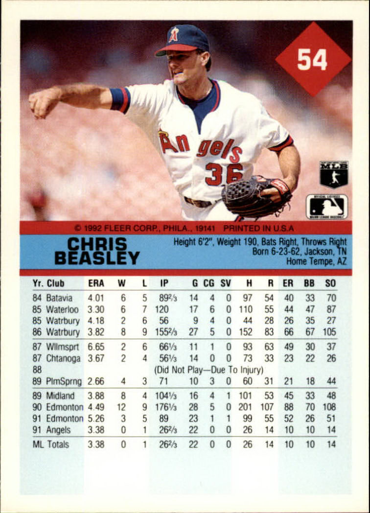 A2094- 1992 Fleer Baseball Card #s 1-250 +Rookies -You Pick- 15+ FREE US SHIP - Picture 109 of 495