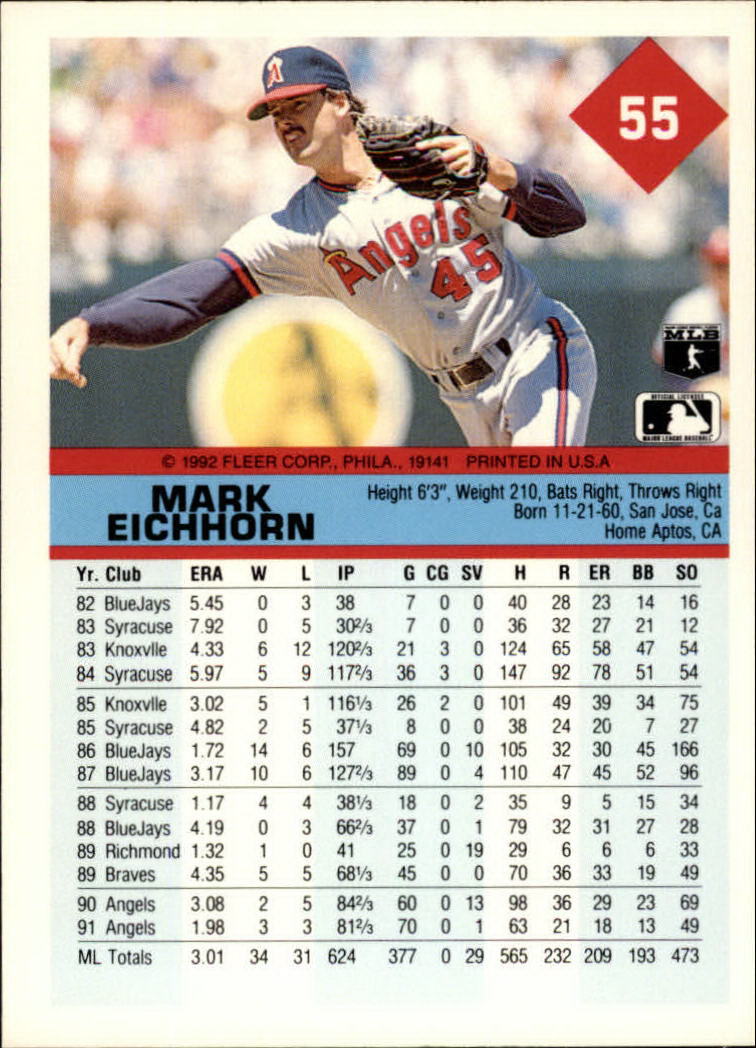 A2094- 1992 Fleer Baseball Card #s 1-250 +Rookies -You Pick- 15+ FREE US SHIP - Picture 111 of 495