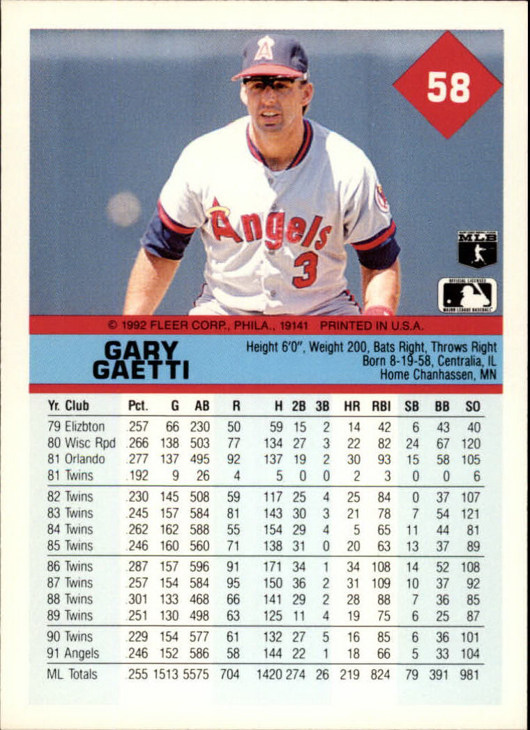 A2094- 1992 Fleer Baseball Card #s 1-250 +Rookies -You Pick- 15+ FREE US SHIP - Picture 117 of 495