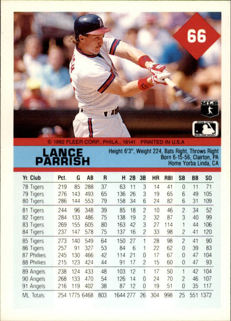 A2094- 1992 Fleer Baseball Card #s 1-250 +Rookies -You Pick- 15+ FREE US SHIP - Picture 133 of 495
