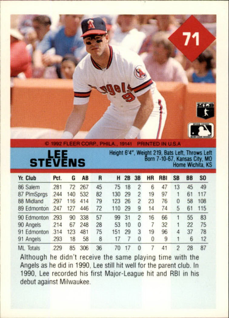A2094- 1992 Fleer Baseball Card #s 1-250 +Rookies -You Pick- 15+ FREE US SHIP - Picture 143 of 495