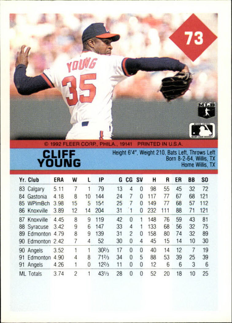 A2094- 1992 Fleer Baseball Card #s 1-250 +Rookies -You Pick- 15+ FREE US SHIP - Picture 147 of 495