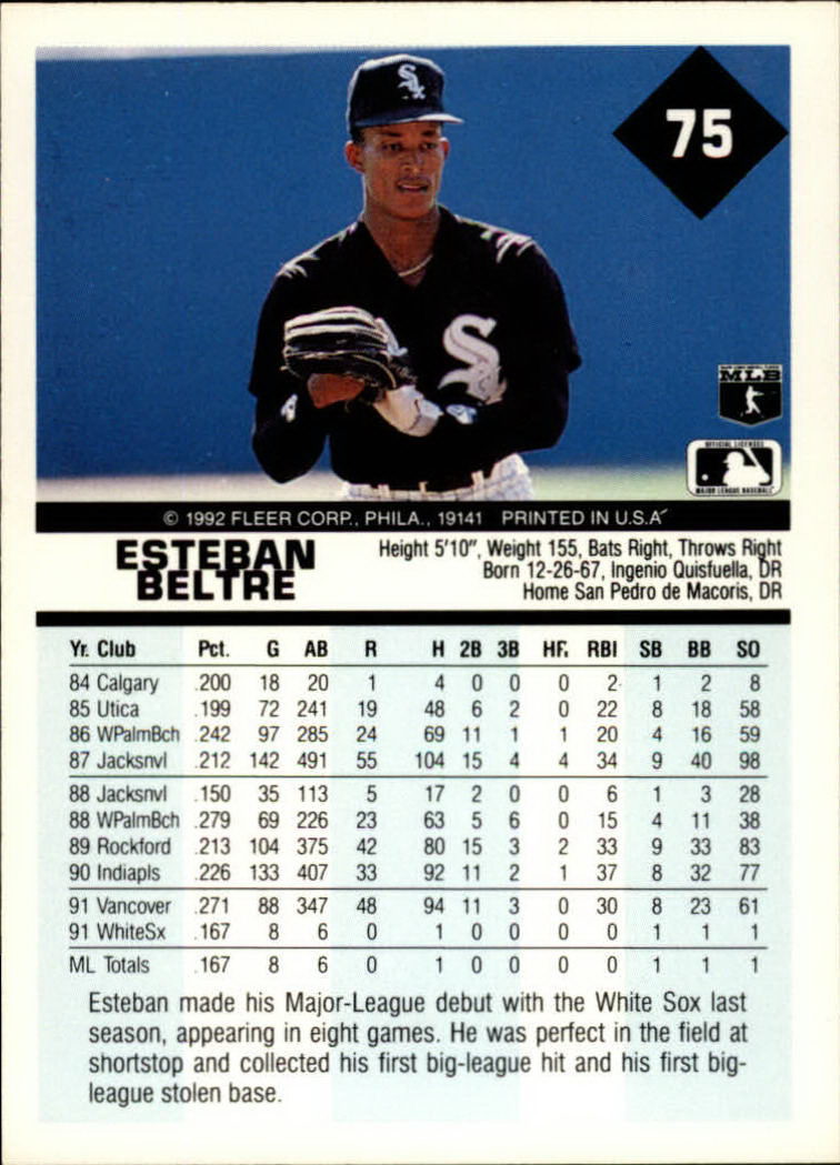 A2094- 1992 Fleer Baseball Card #s 1-250 +Rookies -You Pick- 15+ FREE US SHIP - Picture 151 of 495