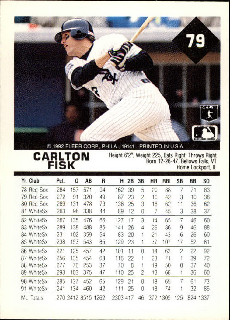 A2094- 1992 Fleer Baseball Card #s 1-250 +Rookies -You Pick- 15+ FREE US SHIP - Picture 159 of 495