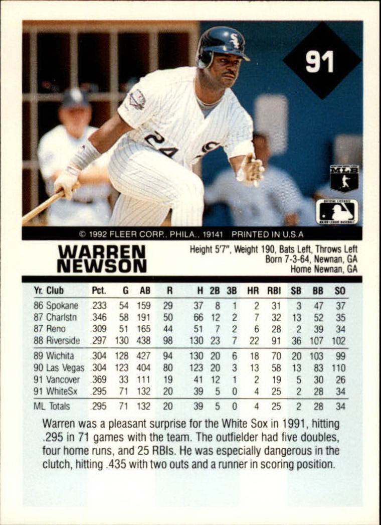 A2094- 1992 Fleer Baseball Card #s 1-250 +Rookies -You Pick- 15+ FREE US SHIP - Picture 181 of 495
