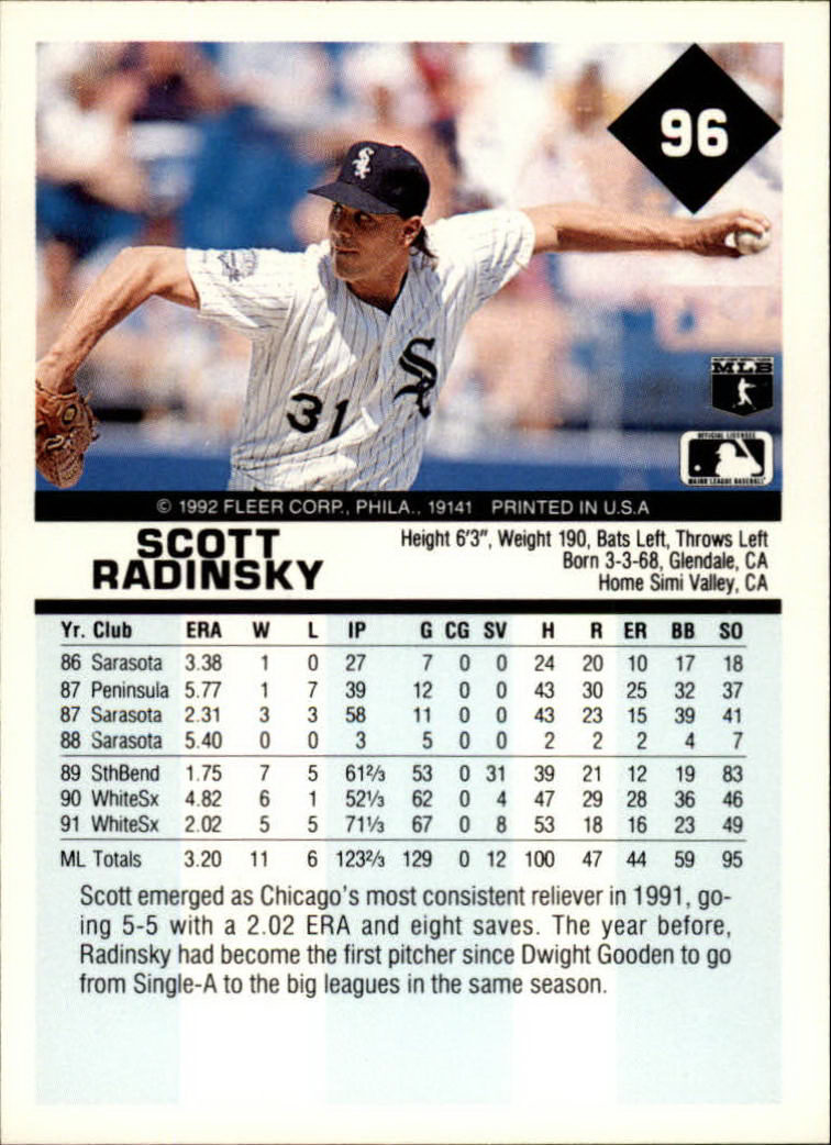 A2094- 1992 Fleer Baseball Card #s 1-250 +Rookies -You Pick- 15+ FREE US SHIP - Picture 191 of 495
