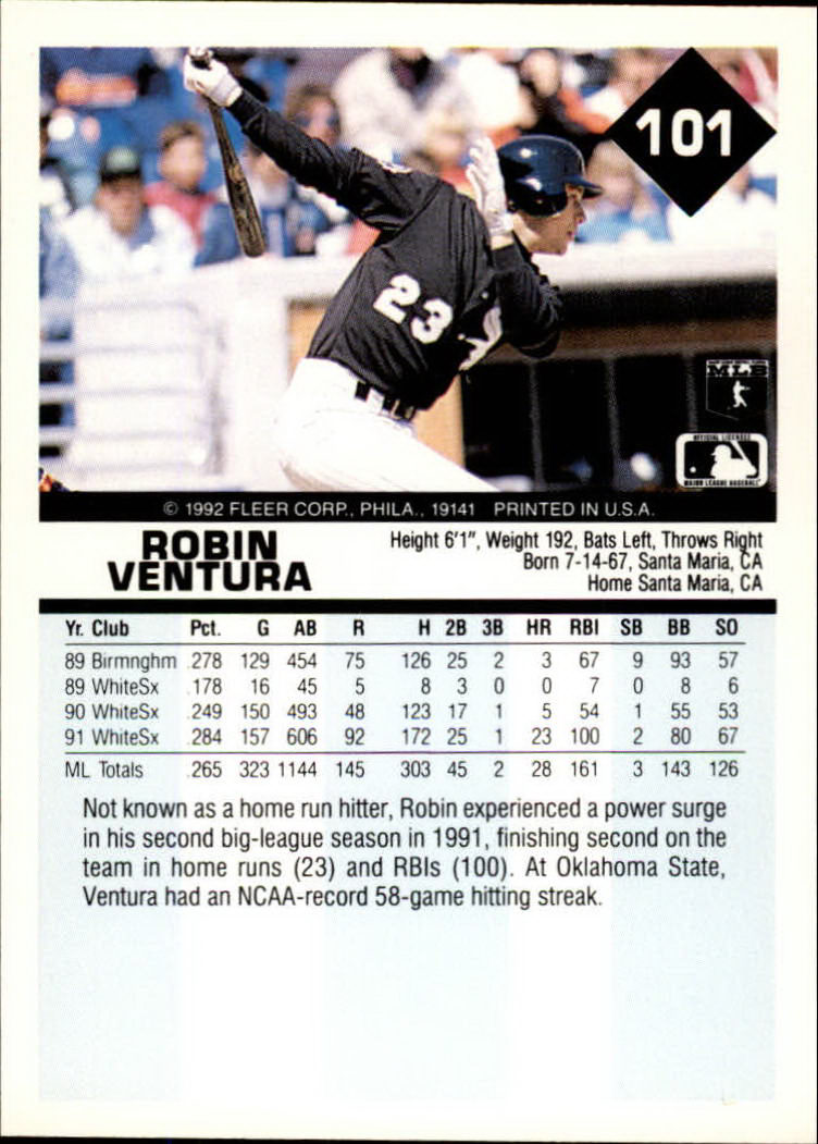 A2094- 1992 Fleer Baseball Card #s 1-250 +Rookies -You Pick- 15+ FREE US SHIP - Picture 199 of 495