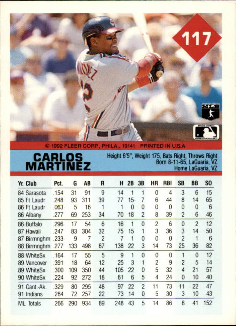 A2094- 1992 Fleer Baseball Card #s 1-250 +Rookies -You Pick- 15+ FREE US SHIP - Picture 231 of 495