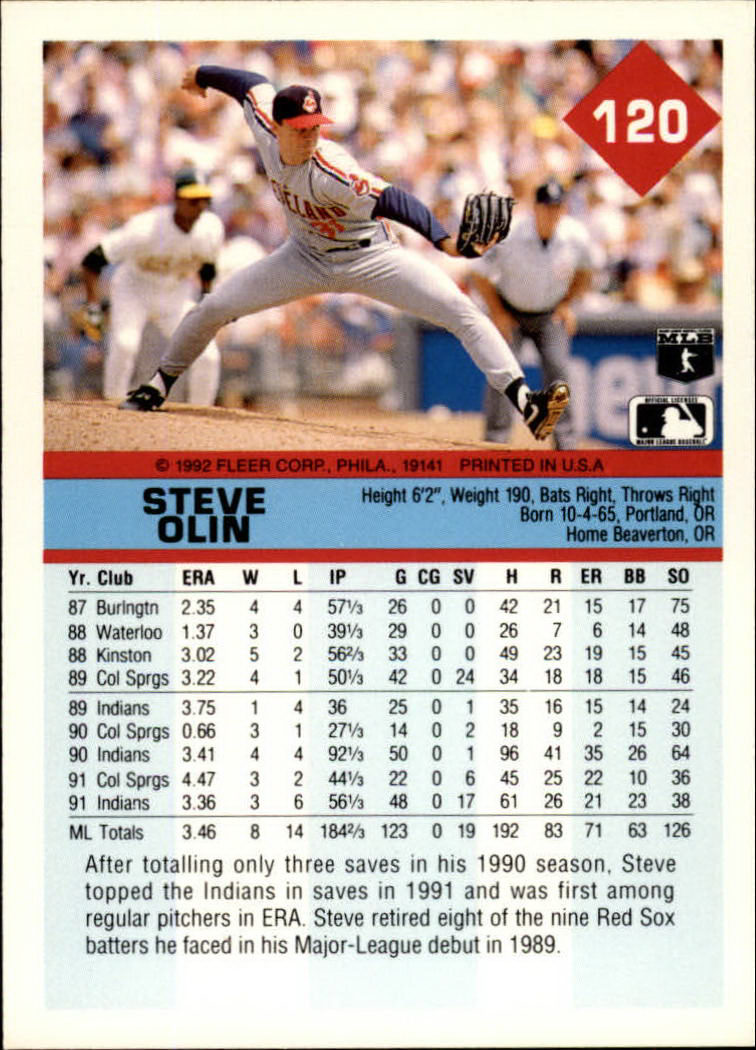 A2094- 1992 Fleer Baseball Card #s 1-250 +Rookies -You Pick- 15+ FREE US SHIP - Picture 237 of 495