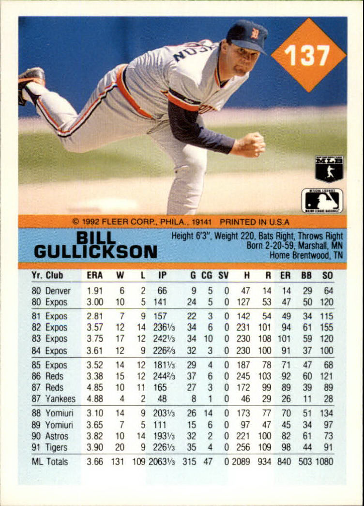 A2094- 1992 Fleer Baseball Card #s 1-250 +Rookies -You Pick- 15+ FREE US SHIP - Picture 271 of 495