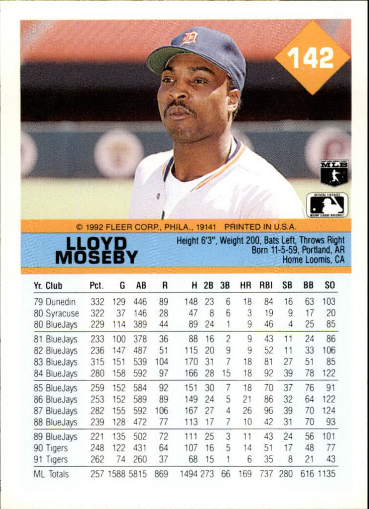 A2094- 1992 Fleer Baseball Card #s 1-250 +Rookies -You Pick- 15+ FREE US SHIP - Picture 281 of 495