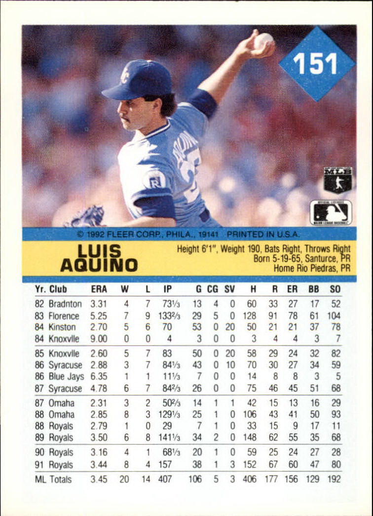 A2094- 1992 Fleer Baseball Card #s 1-250 +Rookies -You Pick- 15+ FREE US SHIP - Picture 299 of 495