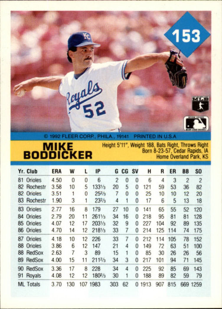 A2094- 1992 Fleer Baseball Card #s 1-250 +Rookies -You Pick- 15+ FREE US SHIP - Picture 303 of 495