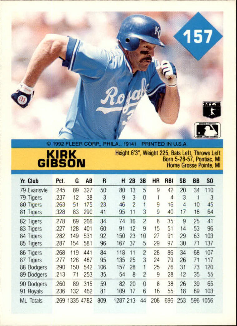 A2094- 1992 Fleer Baseball Card #s 1-250 +Rookies -You Pick- 15+ FREE US SHIP - Picture 311 of 495