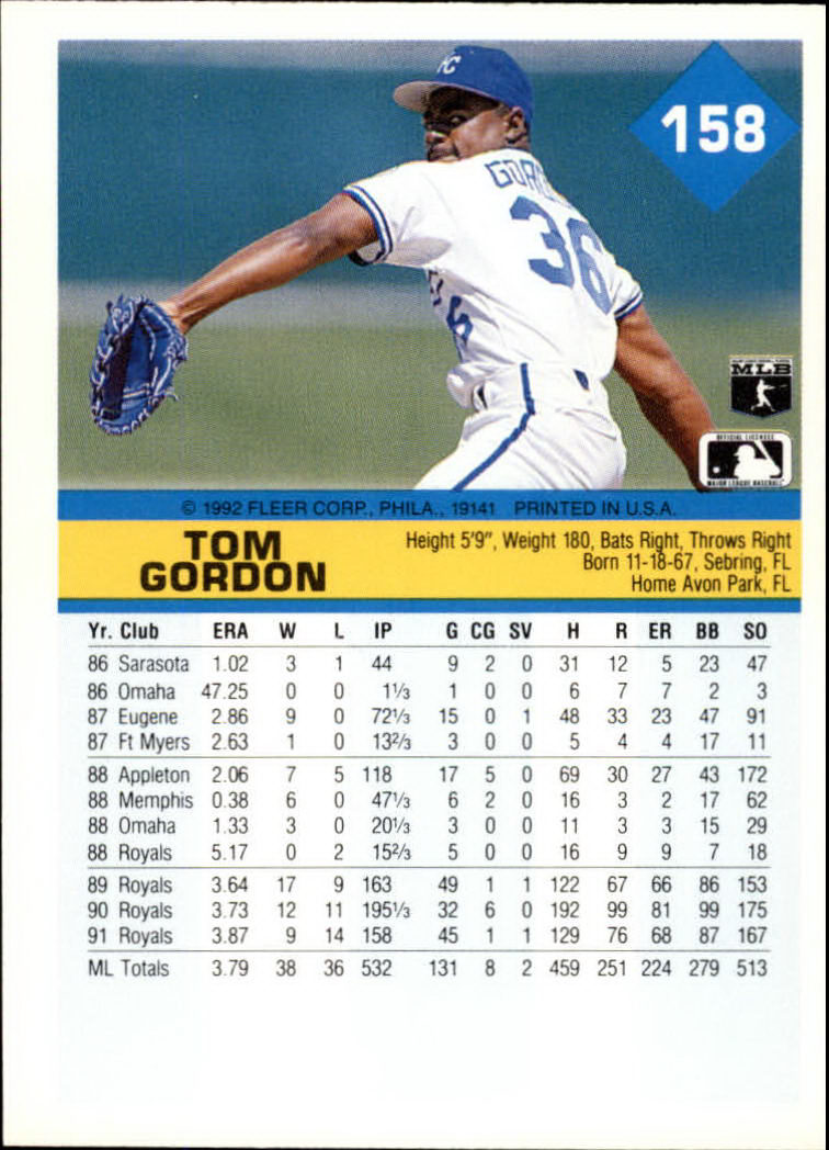 A2094- 1992 Fleer Baseball Card #s 1-250 +Rookies -You Pick- 15+ FREE US SHIP - Picture 313 of 495