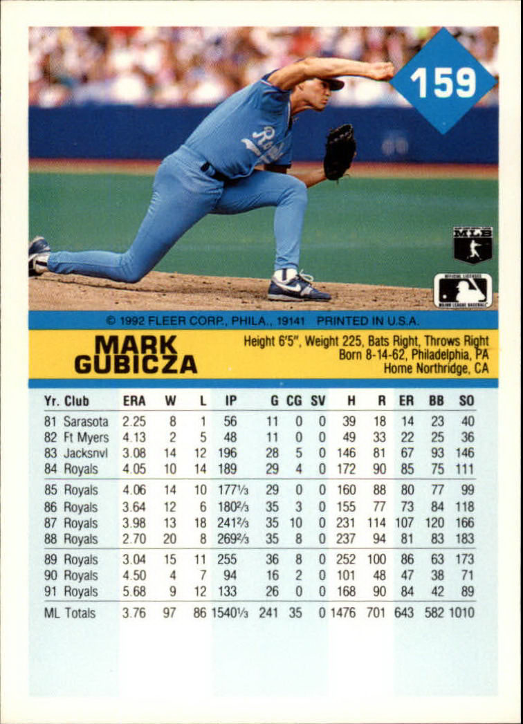 A2094- 1992 Fleer Baseball Card #s 1-250 +Rookies -You Pick- 15+ FREE US SHIP - Picture 315 of 495