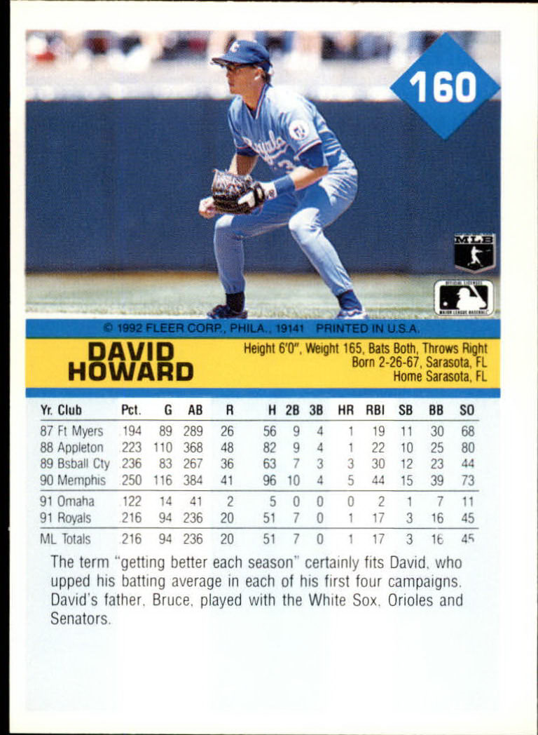 A2094- 1992 Fleer Baseball Card #s 1-250 +Rookies -You Pick- 15+ FREE US SHIP - Picture 317 of 495