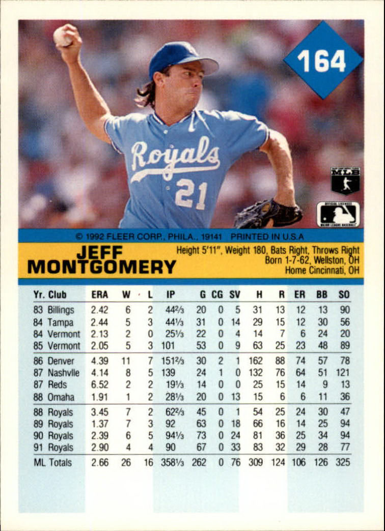 A2094- 1992 Fleer Baseball Card #s 1-250 +Rookies -You Pick- 15+ FREE US SHIP - Picture 325 of 495
