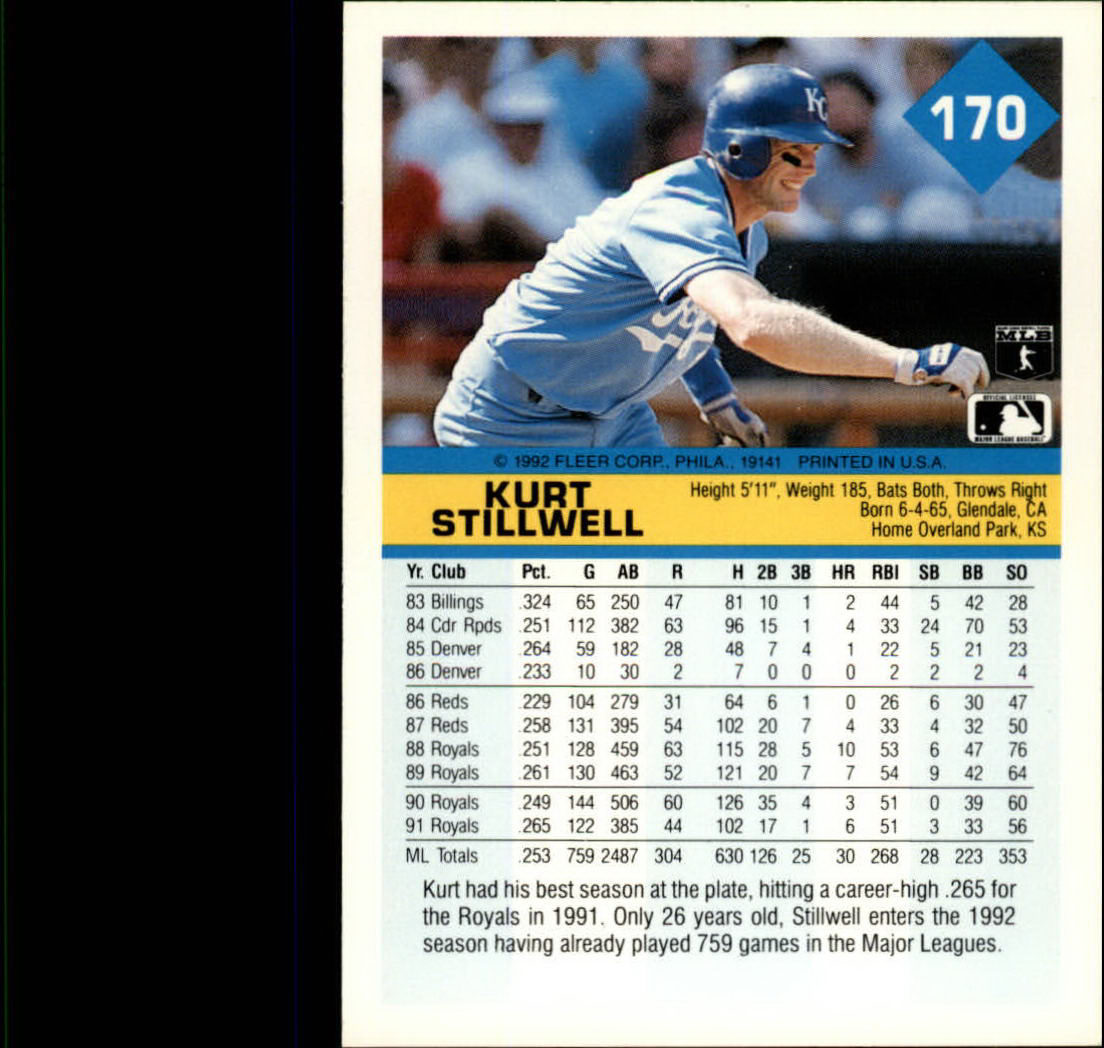 A2094- 1992 Fleer Baseball Card #s 1-250 +Rookies -You Pick- 15+ FREE US SHIP - Picture 337 of 495