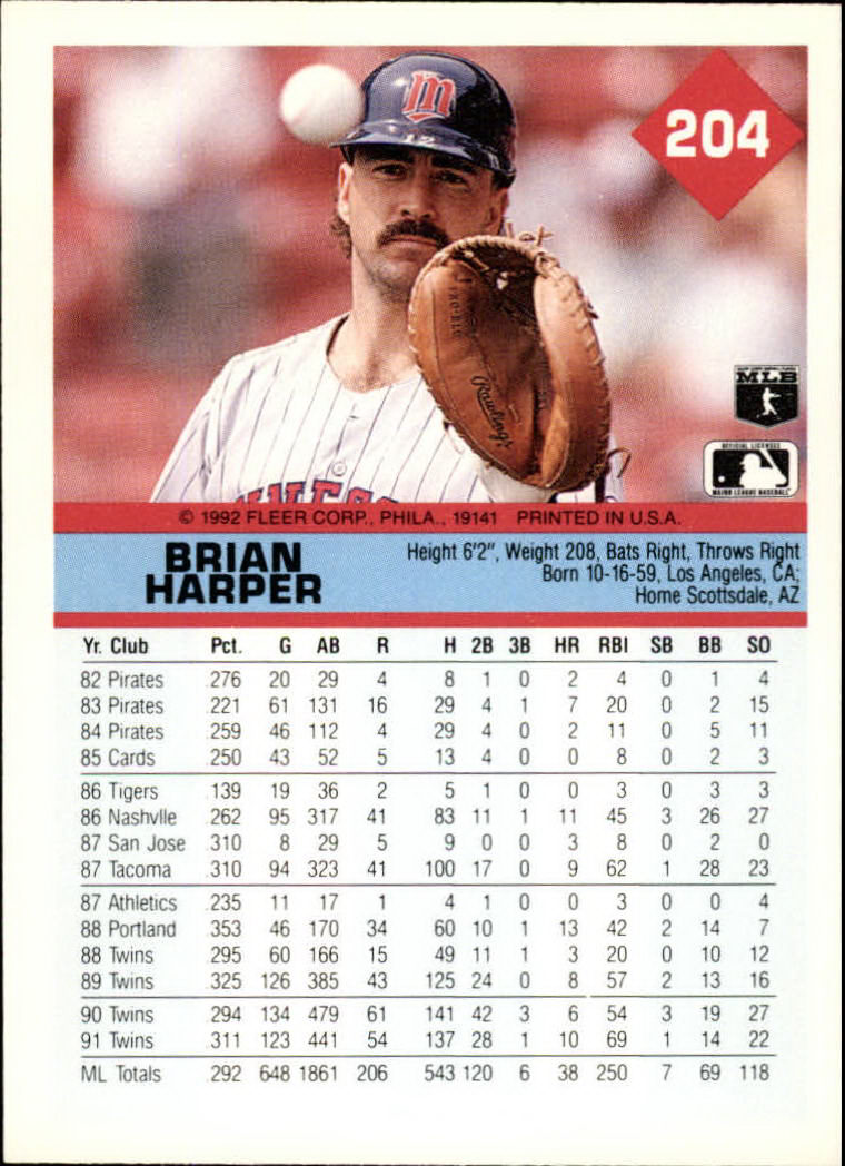 A2094- 1992 Fleer Baseball Card #s 1-250 +Rookies -You Pick- 15+ FREE US SHIP - Picture 405 of 495