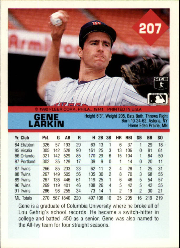 A2094- 1992 Fleer Baseball Card #s 1-250 +Rookies -You Pick- 15+ FREE US SHIP - Picture 411 of 495