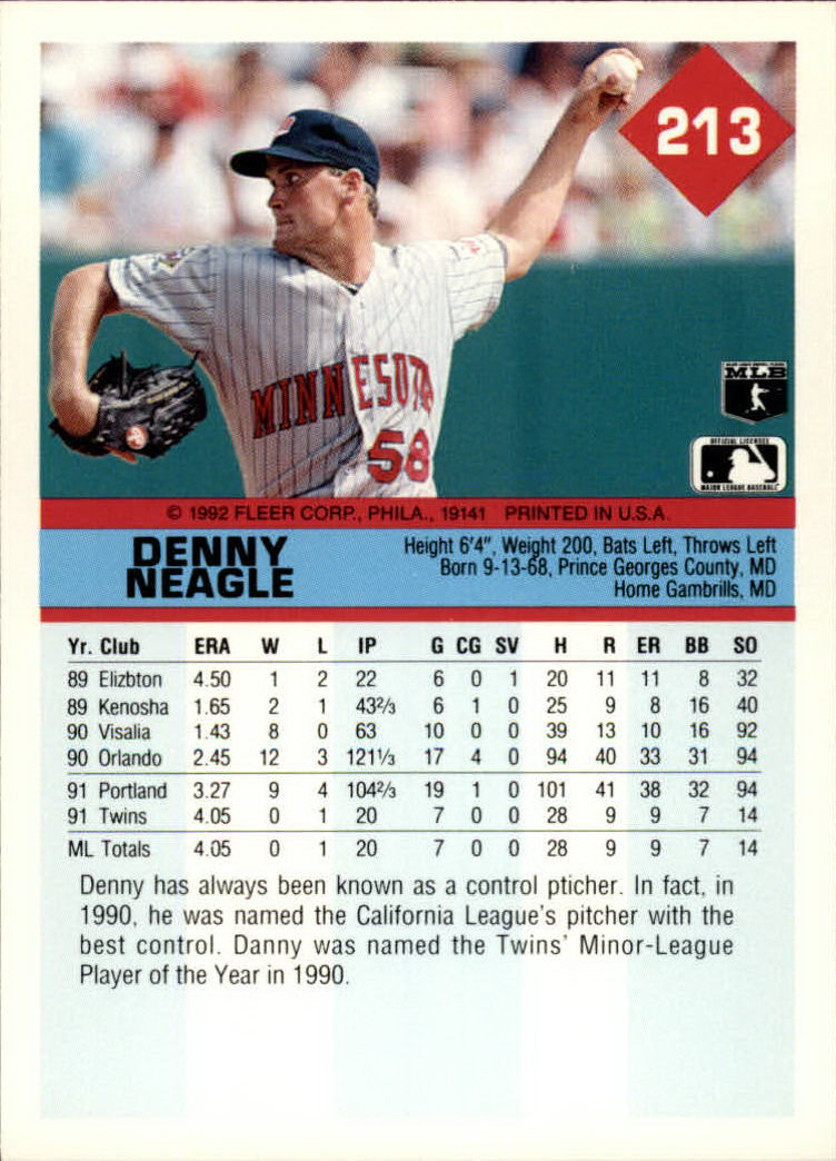 A2094- 1992 Fleer Baseball Card #s 1-250 +Rookies -You Pick- 15+ FREE US SHIP - Picture 423 of 495