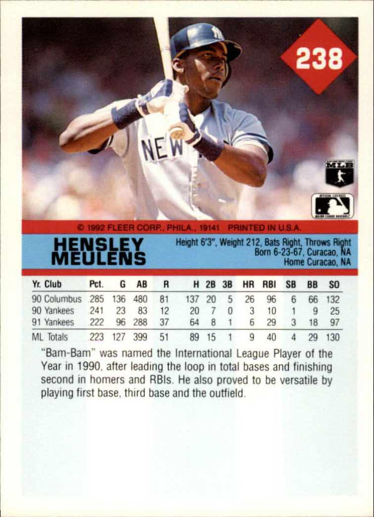 A2094- 1992 Fleer Baseball Card #s 1-250 +Rookies -You Pick- 15+ FREE US SHIP - Picture 471 of 495