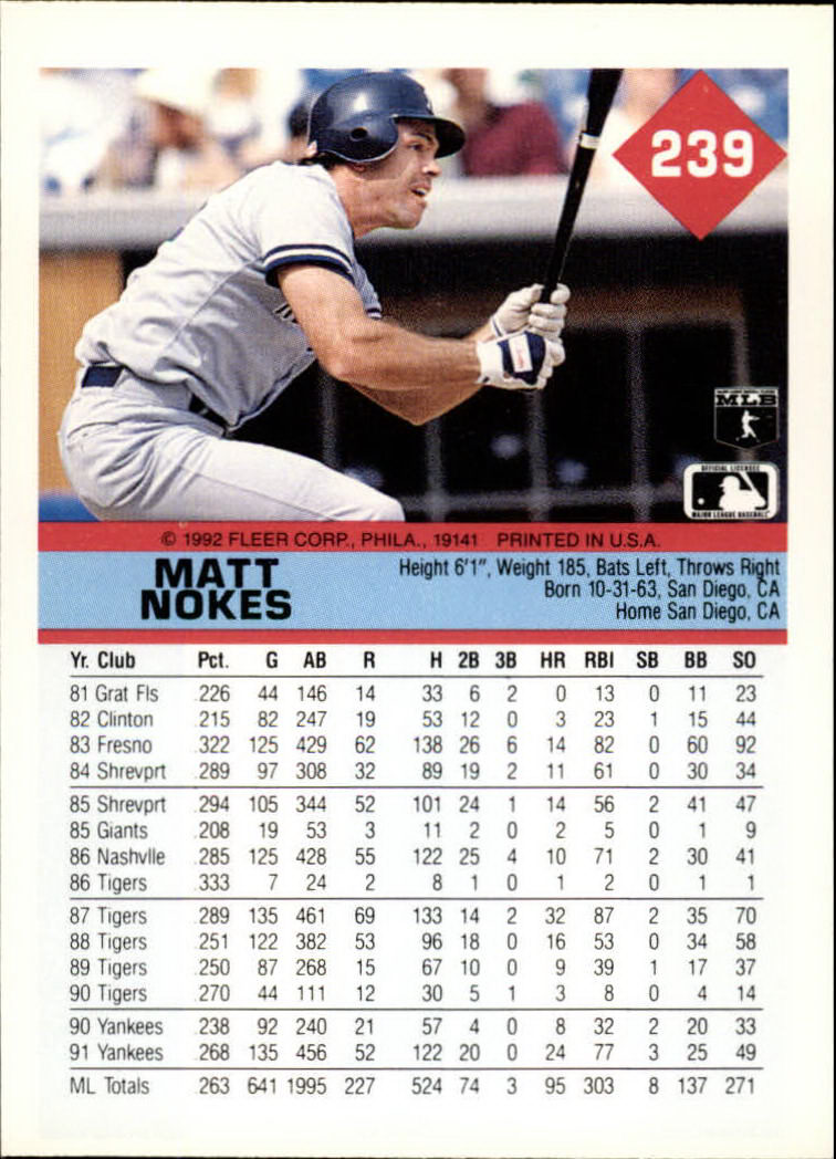 A2094- 1992 Fleer Baseball Card #s 1-250 +Rookies -You Pick- 15+ FREE US SHIP - Picture 473 of 495