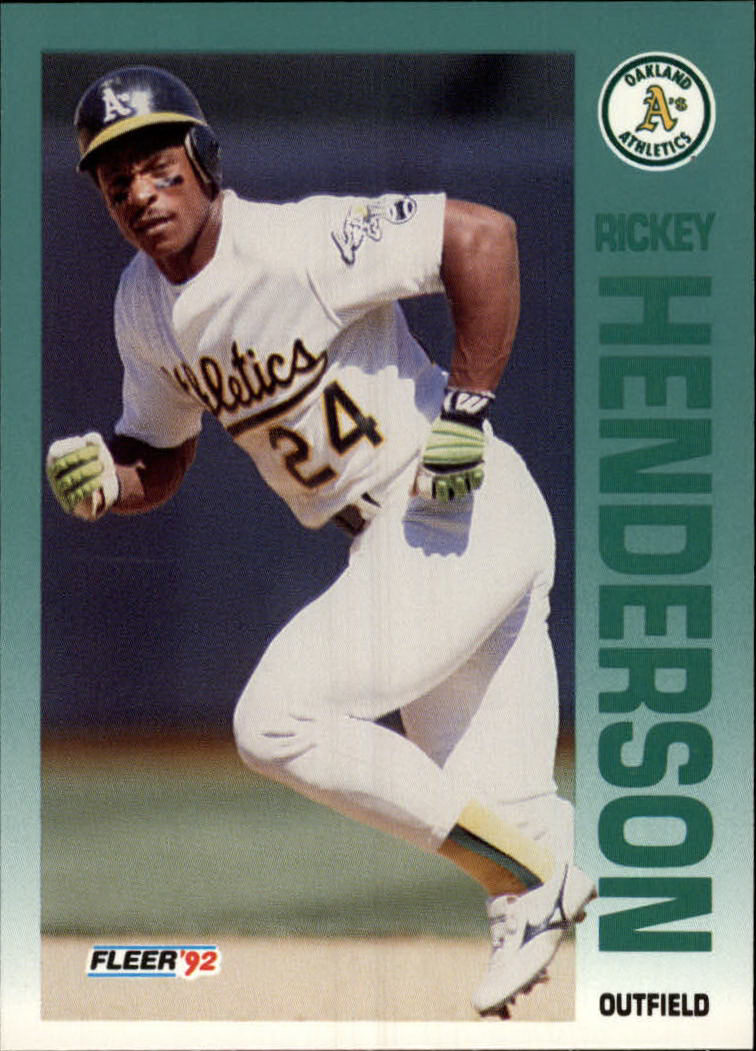 1992 Fleer #258 Rickey Henderson UER/Wearing 24 on front/and 22 on back