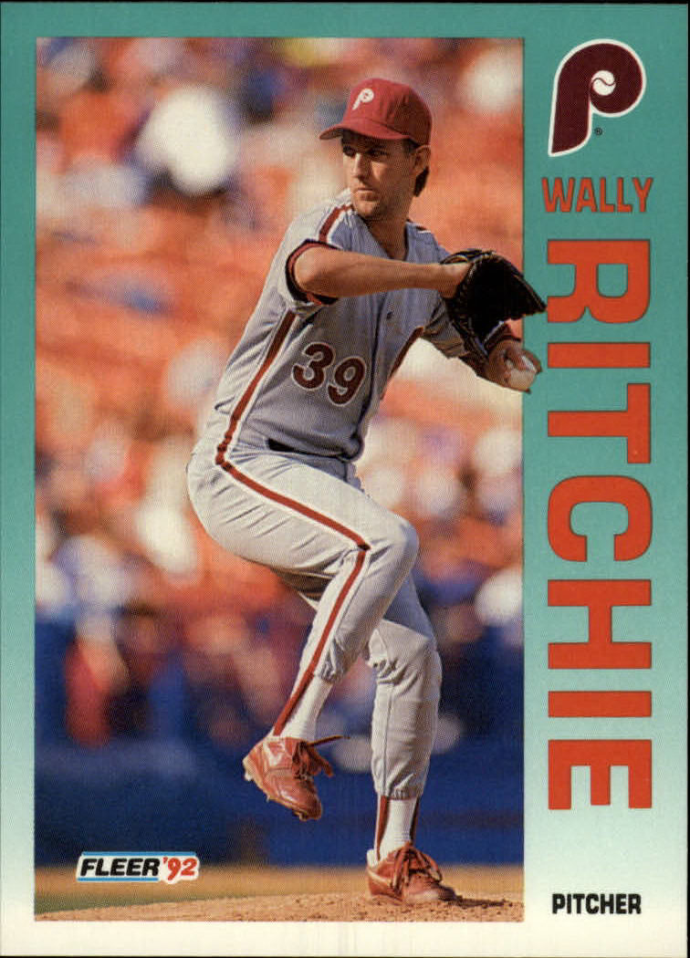 1992 Fleer #543 Wally Ritchie UER/Letters in data are/cut off on card