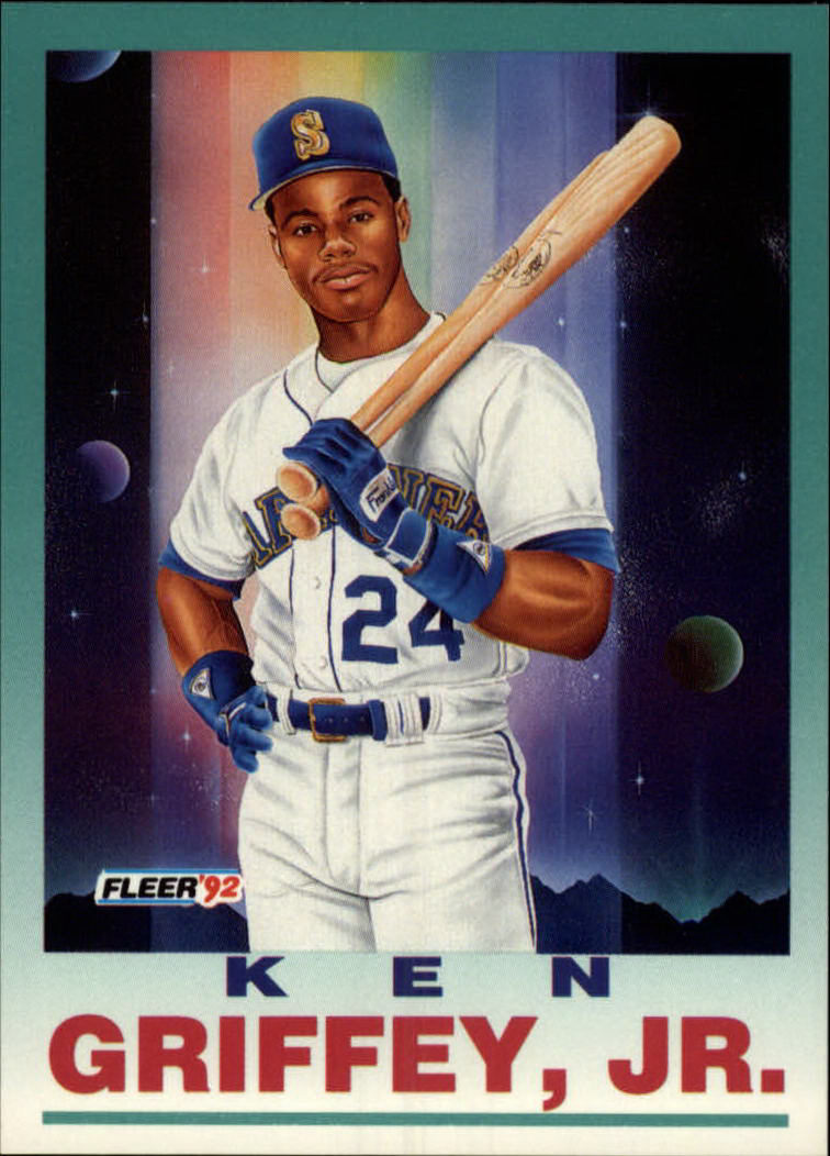 1992 Fleer #709 Ken Griffey Jr. PV UER/Missing quotations on/back; BA has .322, but/was actually .327
