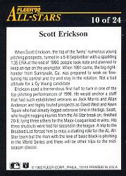 1992 Fleer All-Stars #10 Scott Erickson back image