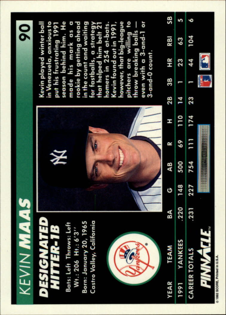 A5747- 1992 Pinnacle Baseball #S 1-250 + Rookies -du Pick- 15 + Gratis US Schiff - Bild 179 von 499