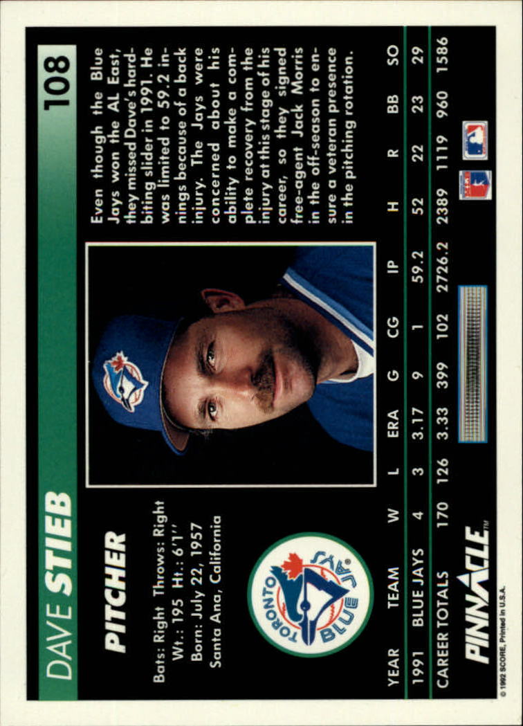A5747- 1992 Pinnacle Baseball #S 1-250 + Rookies -du Pick- 15 + Gratis US Schiff - Bild 215 von 499