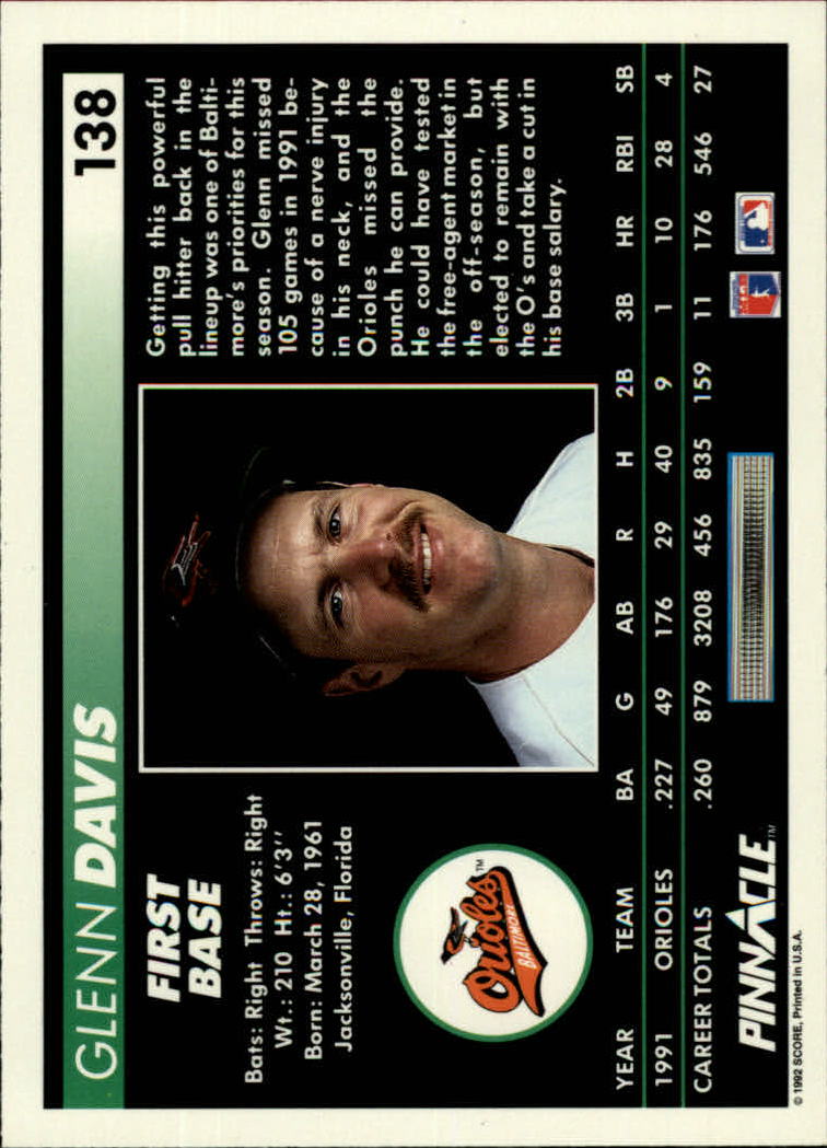 A5747- 1992 Pinnacle Baseball #S 1-250 + Rookies -du Pick- 15 + Gratis US Schiff - Bild 275 von 499