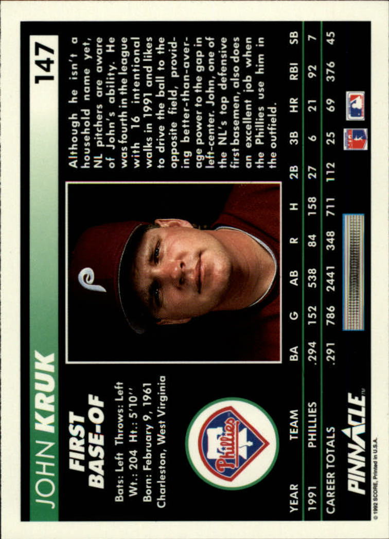 A5747- 1992 Pinnacle Baseball #S 1-250 + Rookies -du Pick- 15 + Gratis US Schiff - Bild 293 von 499