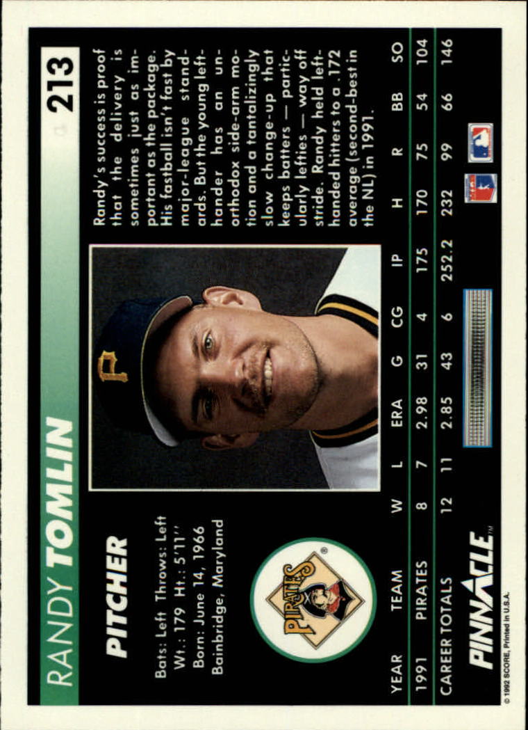 A5747- 1992 Pinnacle Baseball #S 1-250 + Rookies -du Pick- 15 + Gratis US Schiff - Bild 425 von 499