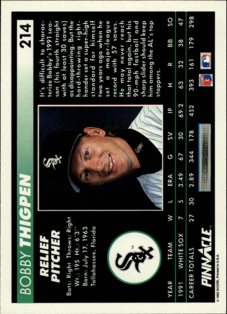 A5747- 1992 Pinnacle Baseball #S 1-250 + Rookies -du Pick- 15 + Gratis US Schiff - Bild 427 von 499