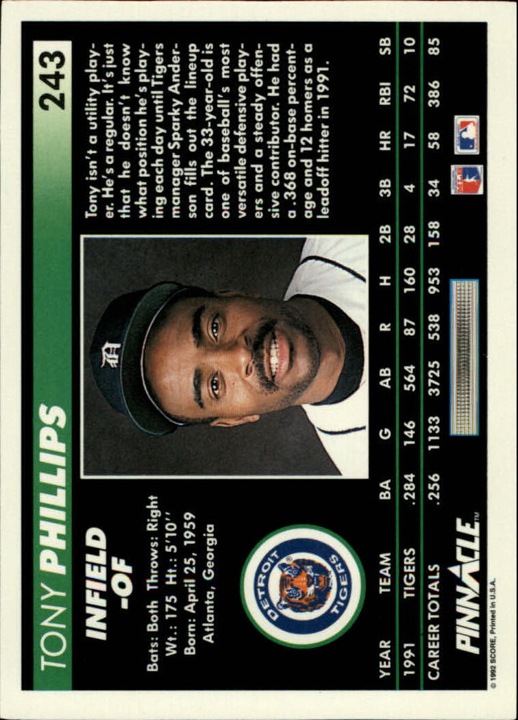 A5747- 1992 Pinnacle Baseball #S 1-250 + Rookies -du Pick- 15 + Gratis US Schiff - Bild 485 von 499