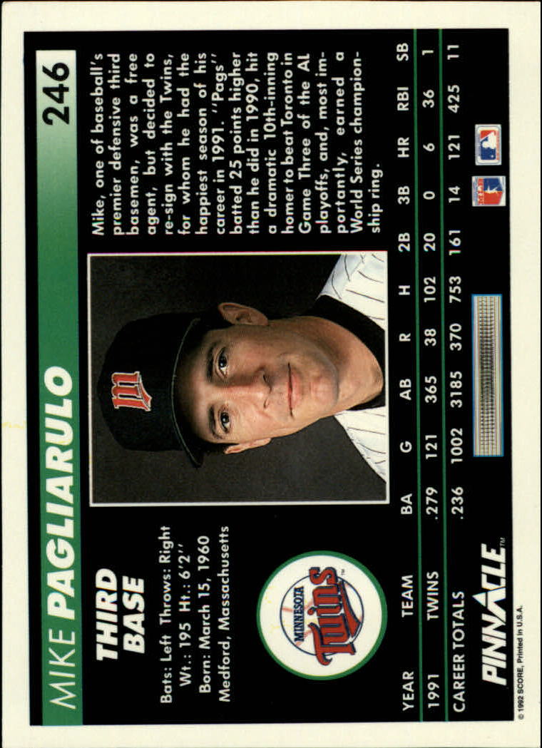 A5747- 1992 Pinnacle Baseball #S 1-250 + Rookies -du Pick- 15 + Gratis US Schiff - Bild 491 von 499