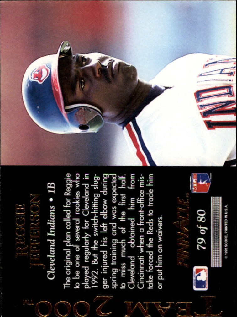 1992 Pinnacle Team 2000 #79 Reggie Jefferson back image