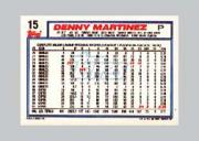 1992 Topps Micro #15 Dennis Martinez back image
