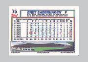 1992 Topps Micro #75 Bret Saberhagen back image