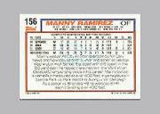 1992 Topps Micro #156 Manny Ramirez RC back image
