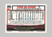 1992 Topps Micro #305 Tom Glavine back image