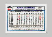 1992 Topps Micro #315 Juan Samuel back image