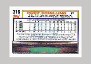 1992 Topps Micro #316 Curt Schilling back image