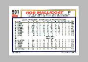 1992 Topps Micro #501 Rob Mallicoat back image